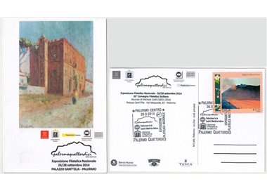 CARTOLINA Esposizione filatelica nazionale Palermo.14 26-09