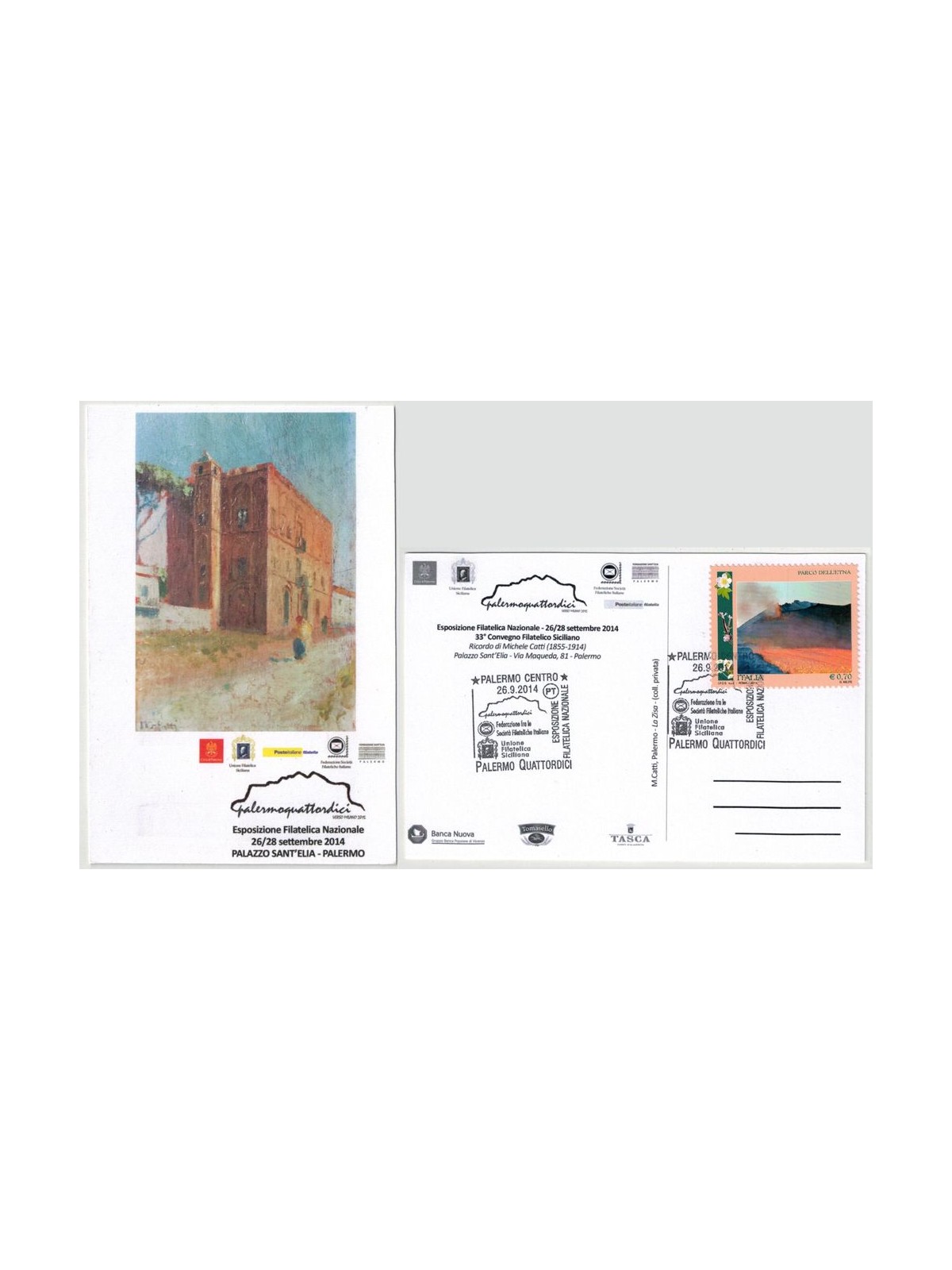CARTOLINA Esposizione filatelica nazionale Palermo.14 26-09