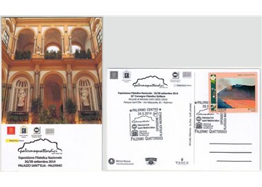POSTCARD National Philatelic Exhibition Palermo 14 26-09-2014