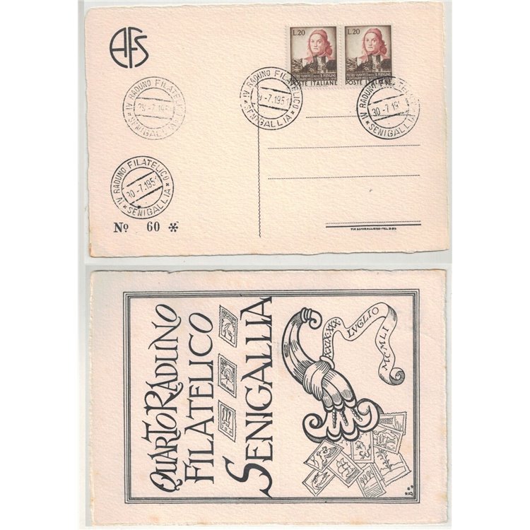 POSTCARD IV Philatelic Meeting Senigallia 1951