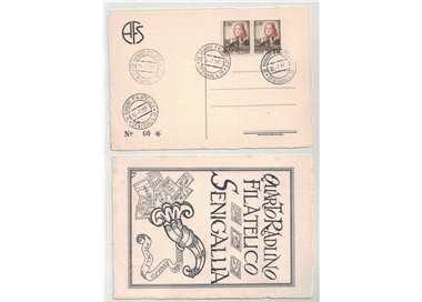 POSTCARD 4th Philatelic Meeting Senigallia 1951