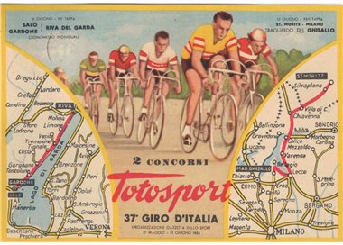 ITALY 1954 37th Giro d'Italia - Complete Tour on 23 postcards