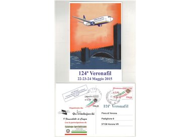 Postcard 124th Veronafil, Ryanair special courier flight Palermo-Verona