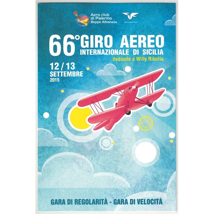 ITALIA 2015 Cartolina 66° Giro Aereo Internazionale di Sicilia