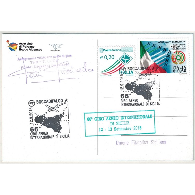 ITALIA 2015 Cartolina 66° Giro Aereo Internazionale di Sicilia