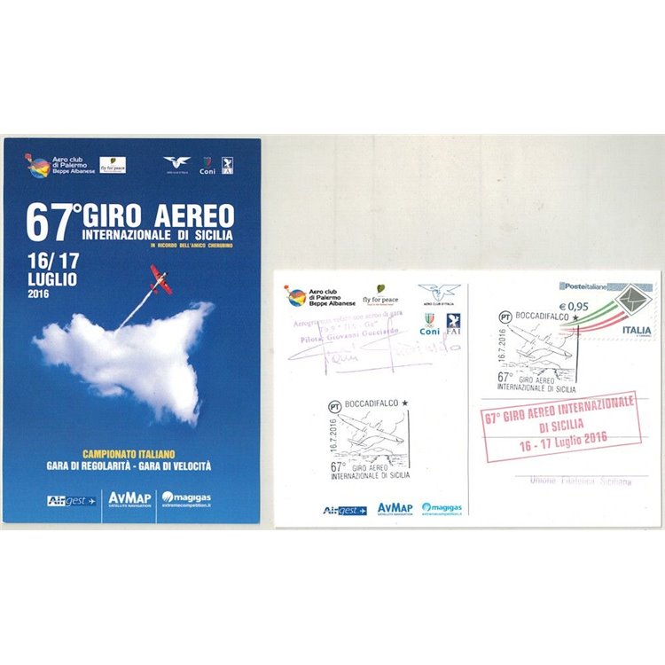 ITALIA 2016 Cartolina 67° Giro Aereo Internazionale di Sicilia
