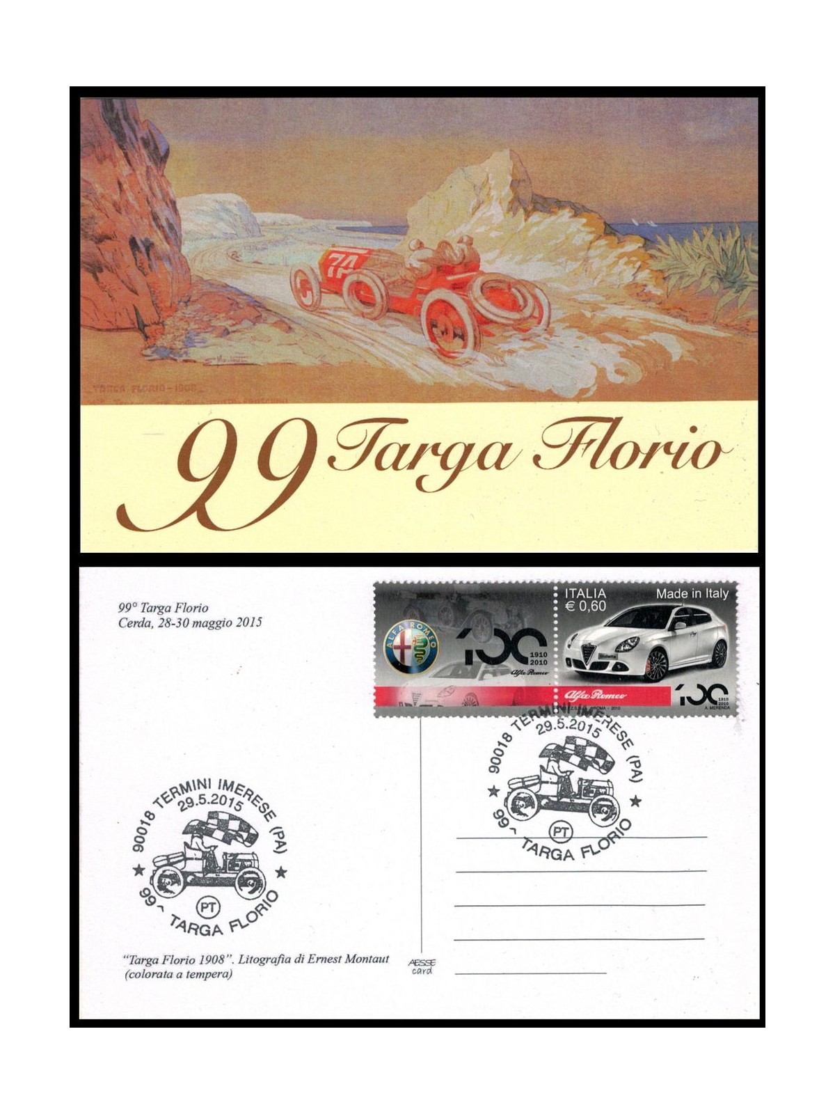 ITALIA 2015 Cartolina Ufficiale 99ª Targa Florio