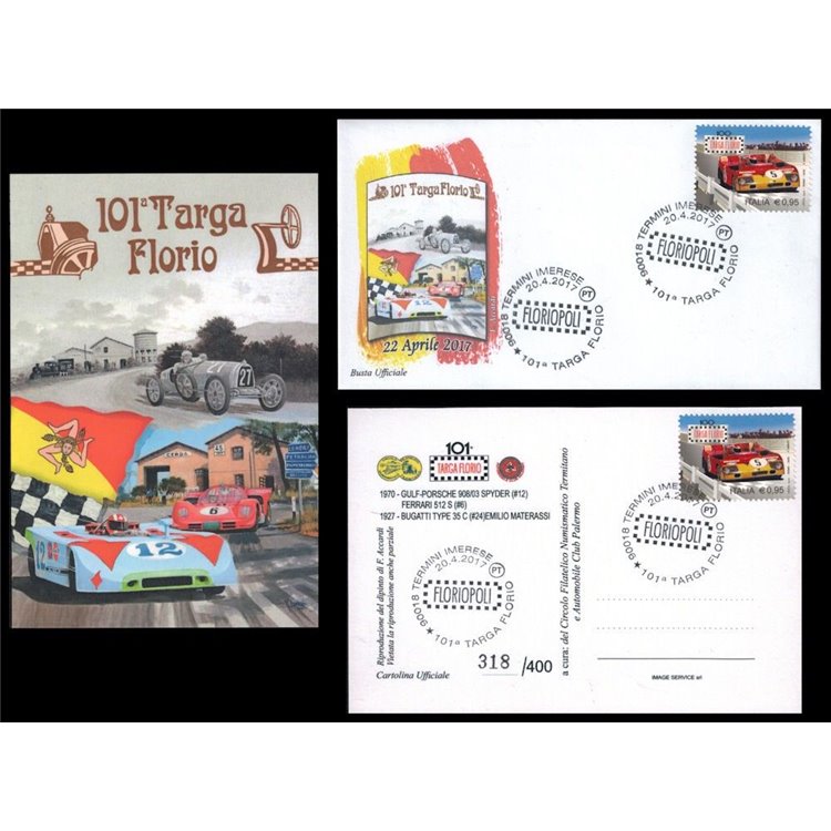 ITALIA 2017 Cartolina + Busta Ufficiali 101ª Targa Florio