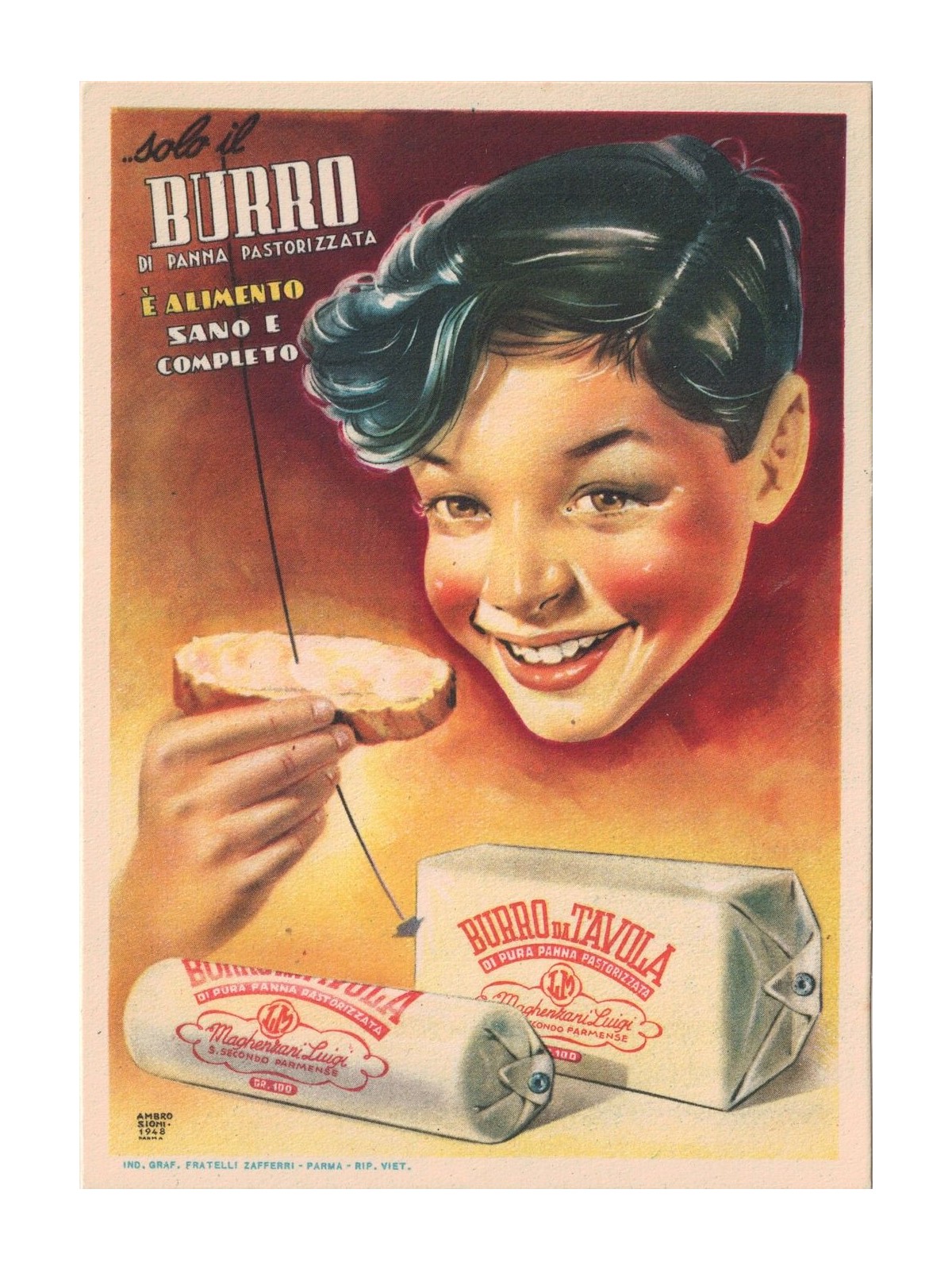 POSTCARD Burro Maghenzani (S. Secondo Parmense) 1948