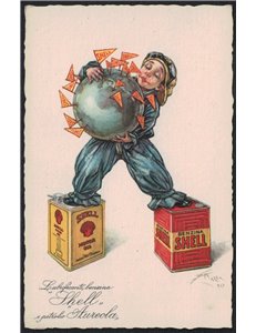 CARTOLINA Benzina Shell e Petrolio Aureola