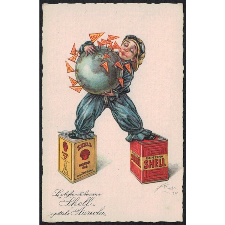 POSTCARD Shell Gasoline and Halo Oil