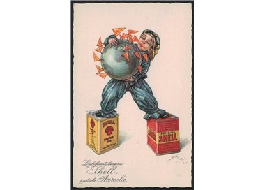 CARTOLINA Benzina Shell e Petrolio Aureola
