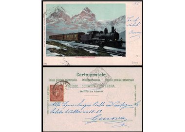 POSTCARD Switzerland, Gotthard-Express Train (traveled)