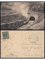 POSTCARD Limone (Vermenagna Valley), train entering the tunnel