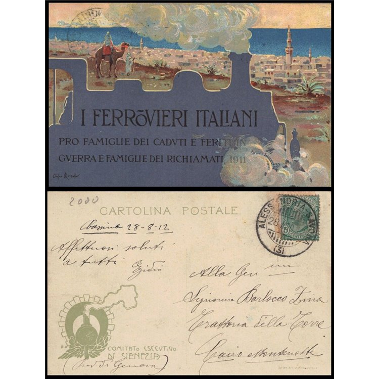 POSTCARD The Italian Railway Workers (Pro Families of the Fallen and Wounded in War)