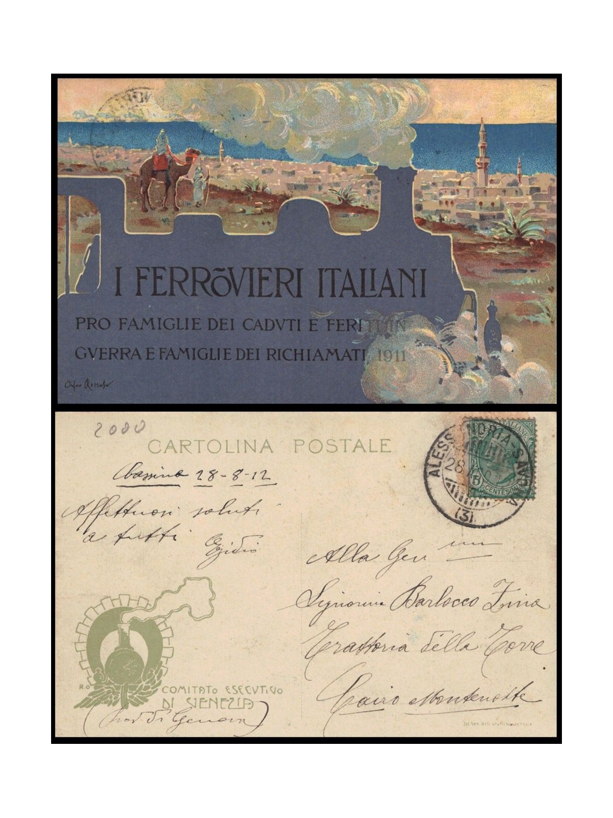 POSTCARD The Italian Railway Workers (Pro Families of the Fallen and Wounded in War)