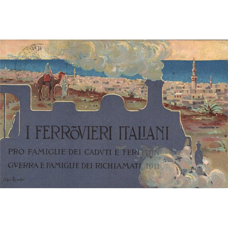 CARTOLINA I Ferrovieri Italiani (Pro Famiglie dei Caduti e Feriti in Guerra)