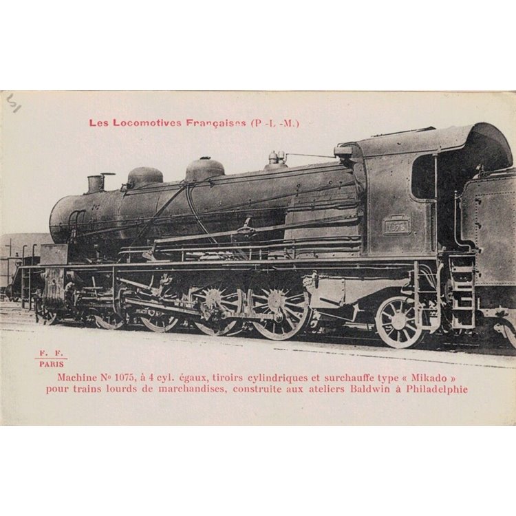 POSTCARD Les Locomotives Françaises, Mikado Locomotive 1075