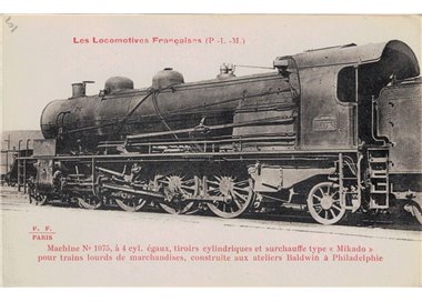 CARTOLINA Les Locomotives Françaises, Locomotiva Mikado 1075