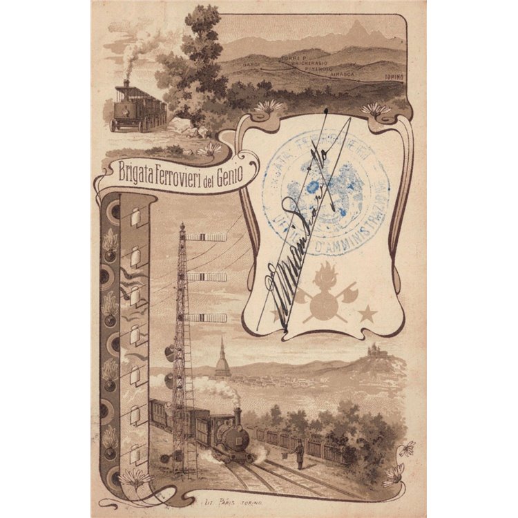 CARTOLINA Brigata Ferrovieri del Genio (annullo tondo riquadrato)