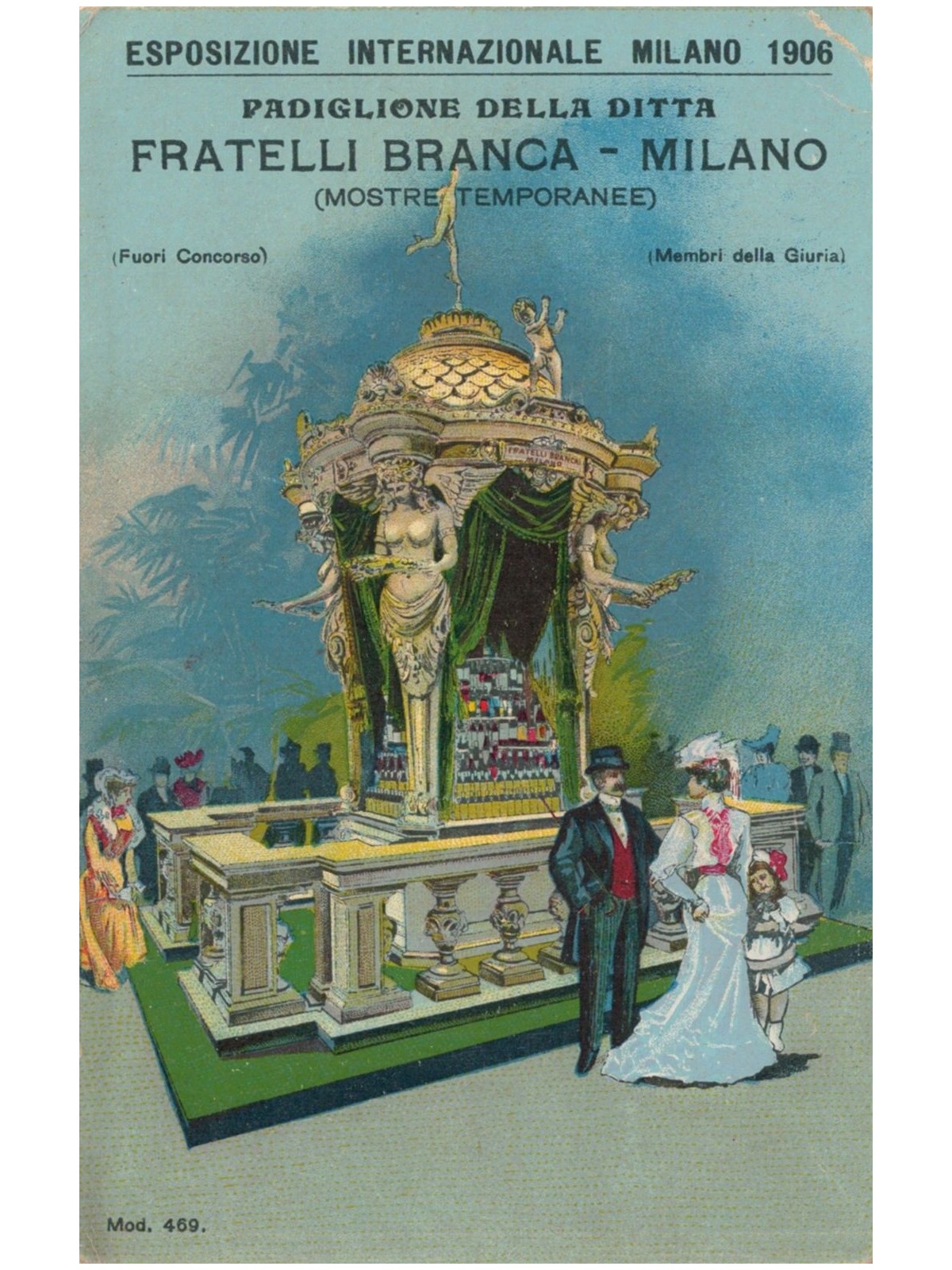 CARTOLINA Esposizione Internazionale Milano 1906, Fratelli Branca