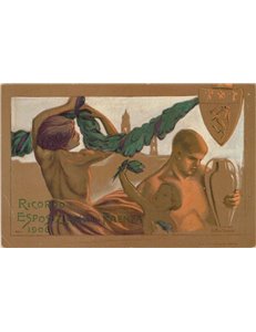 POSTCARD Commemorating the 1908 Faenza Exhibition, honoring Evangelista Torricelli