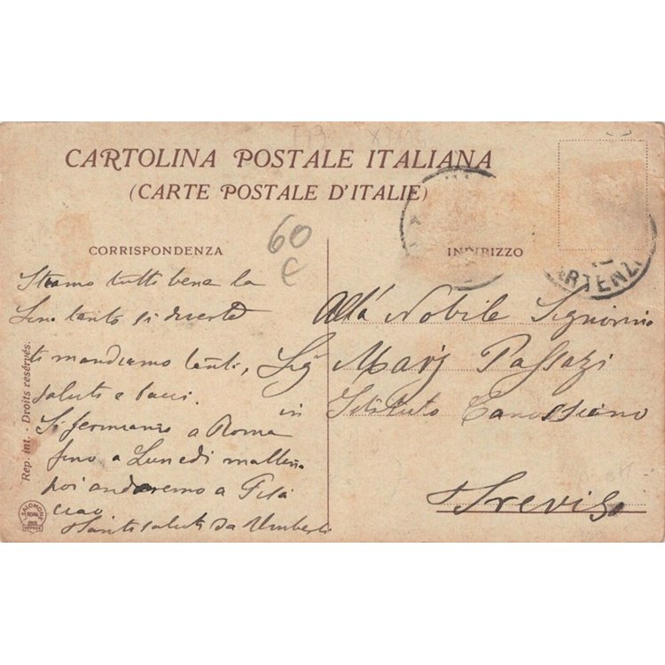 CARTOLINA Grande Corso di Fiori a Villa Umberto I (Roma 1912)