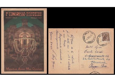 POSTCARD 2nd Diocesan Eucharistic Congress (Reggio Emilia 1947)