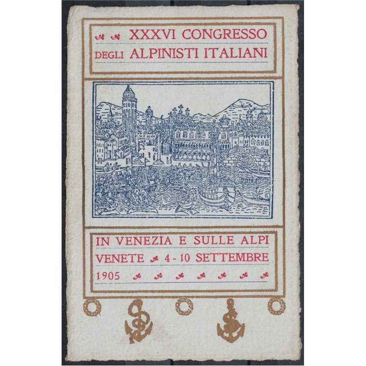 POSTCARD 36th Congress of Italian Mountaineers (Venice 1905)