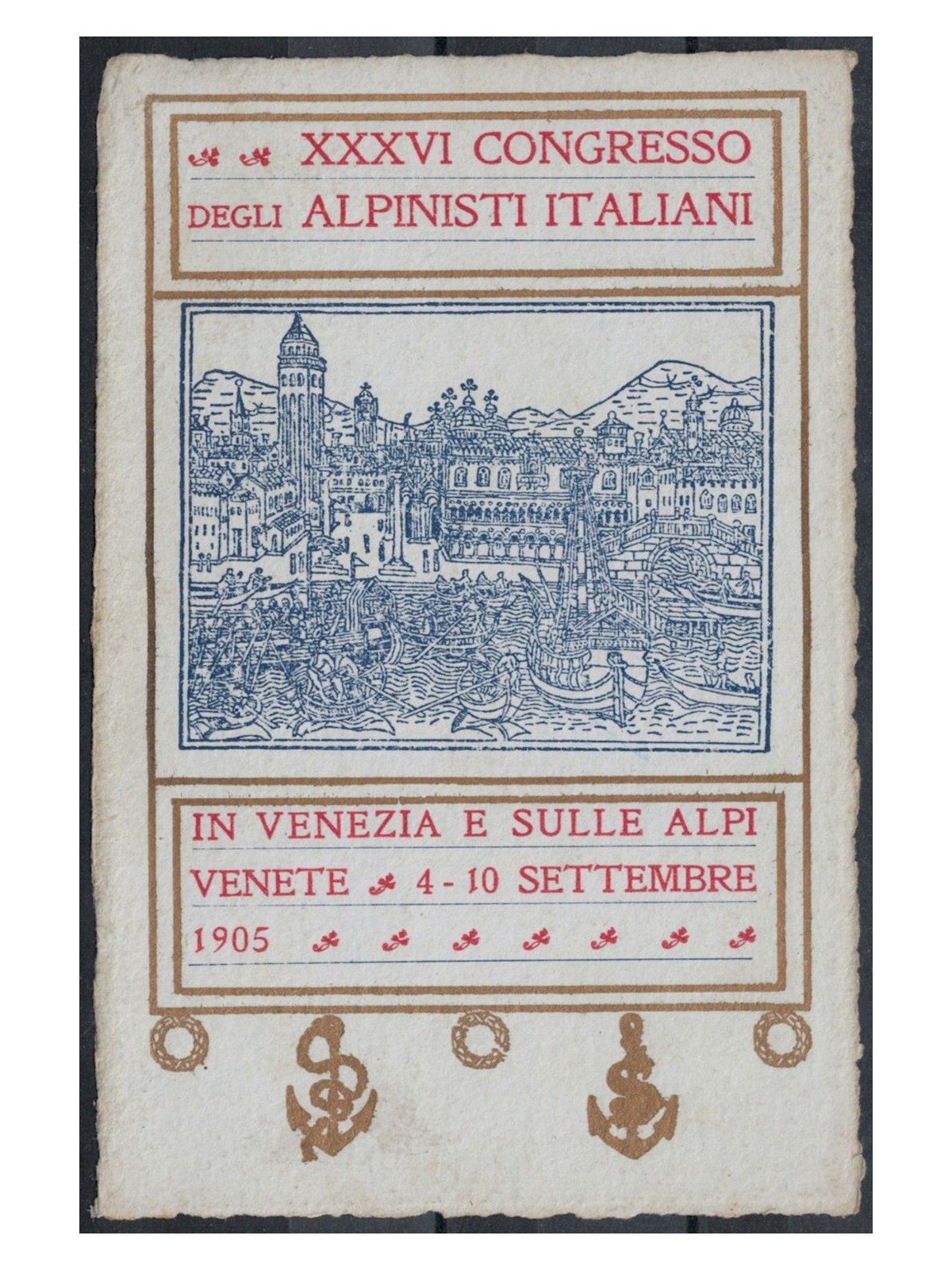 CARTOLINA 36° Congresso degli Alpinisti Italiani (Venezia 1905)