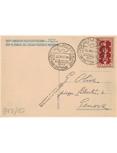 CARTOLINA 24° Congresso Filatelico Italiano (Brescia 1949)