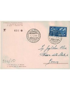 CARTOLINA 1ª Giornata del Francobollo e 2ª Mostra Filatelica (Macerata 1948)