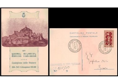 CARTOLINA 2ª Mostra Filatelica (Castiglione delle Stiviere 1949)