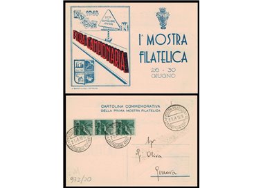 POSTCARD 1st Philatelic Exhibition (Castiglione delle Stiviere 1948)