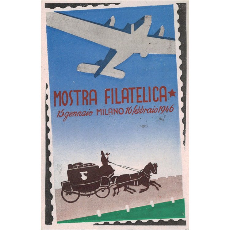 CARTOLINA Mostra Filatelica (Milano 1946)