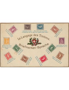 POSTCARD The language of stamps, Expo Paris (Switzerland 1900)