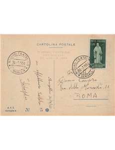CARTOLINA 3° Raduno Filatelico (Senigallia 1950)