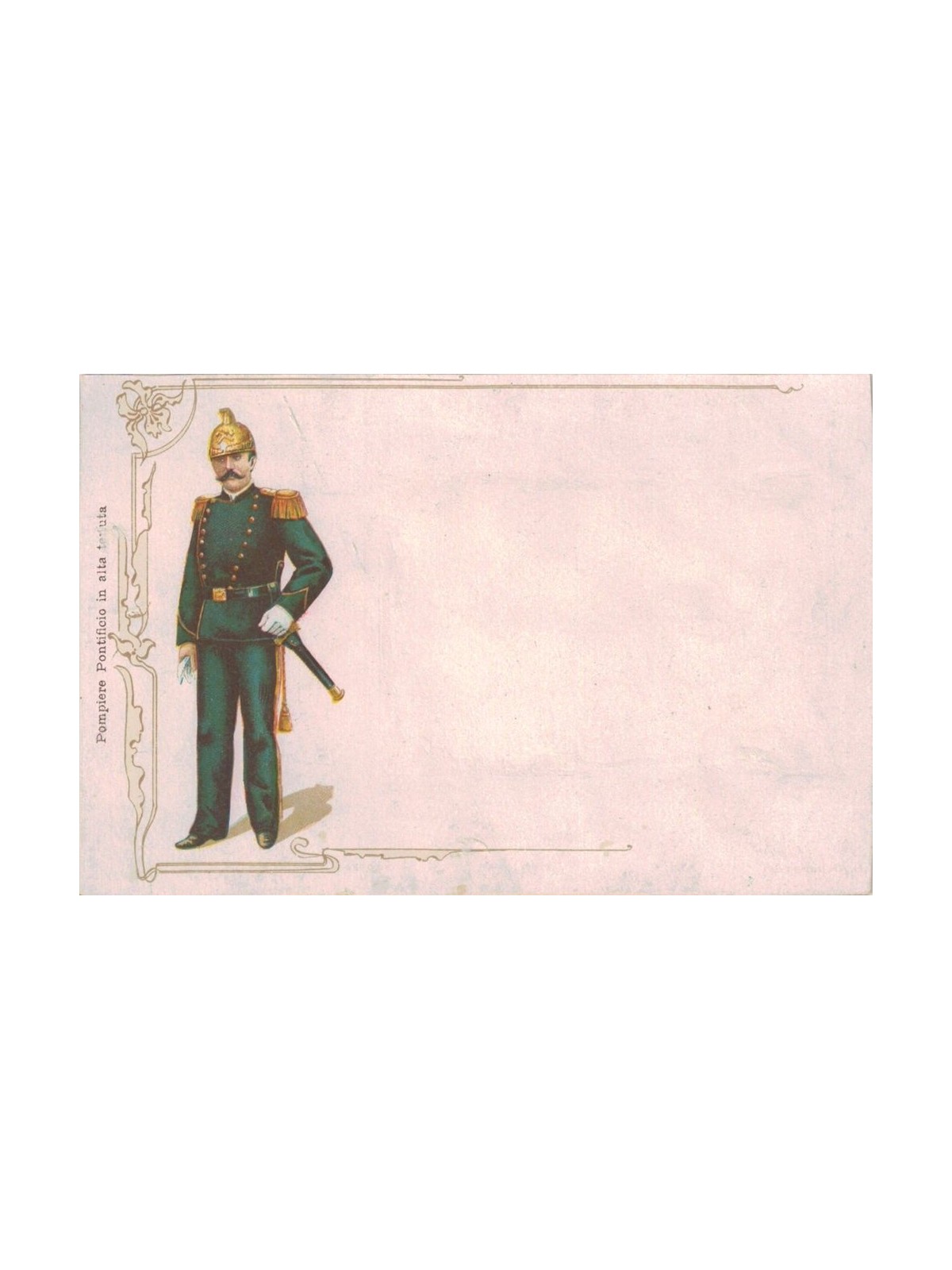 POSTCARD Papal Firefighter in full dress (1892)