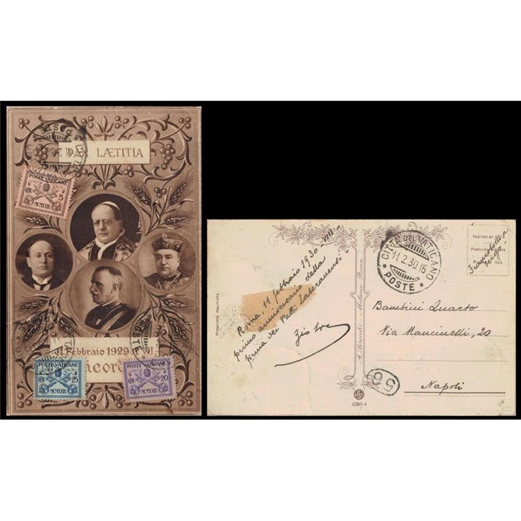 CARTOLINA 1° Anniversario dei Patti Lateranensi (1930)