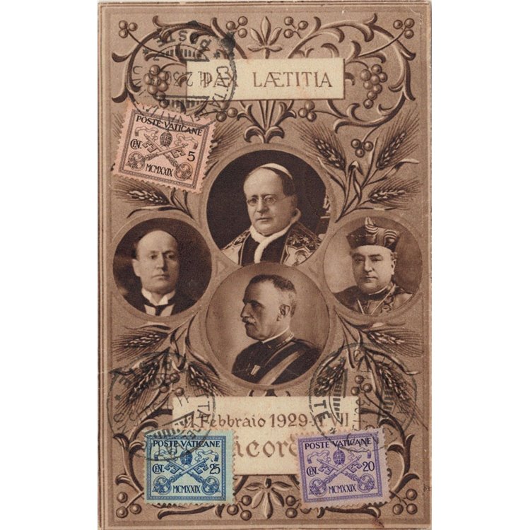 CARTOLINA 1° Anniversario dei Patti Lateranensi (1930)