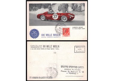 CARTOLINA 21ª Edizione della Mille Miglia, Alberto Ascari (1954)