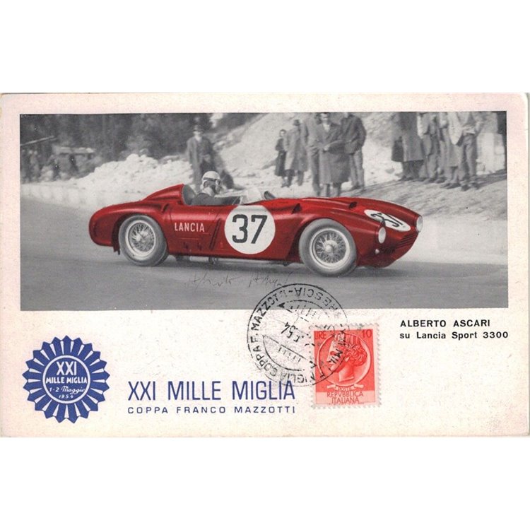 CARTOLINA 21ª Edizione della Mille Miglia, Alberto Ascari (1954)