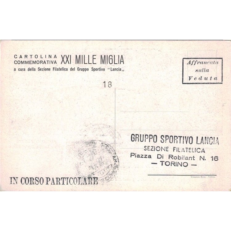 CARTOLINA 21ª Edizione della Mille Miglia, Alberto Ascari (1954)