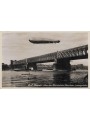 CARTOLINA Dirigibile Zeppelin in volo sul Ponte di Mannheim (1930)