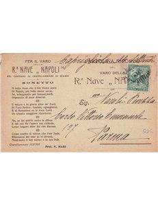 CARTOLINA Varo della Regia Nave Napoli (1905)