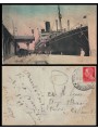 CARTOLINA Motonave Tevere al Porto di Brindisi (1935)
