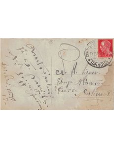 CARTOLINA Motonave Tevere al Porto di Brindisi (1935)