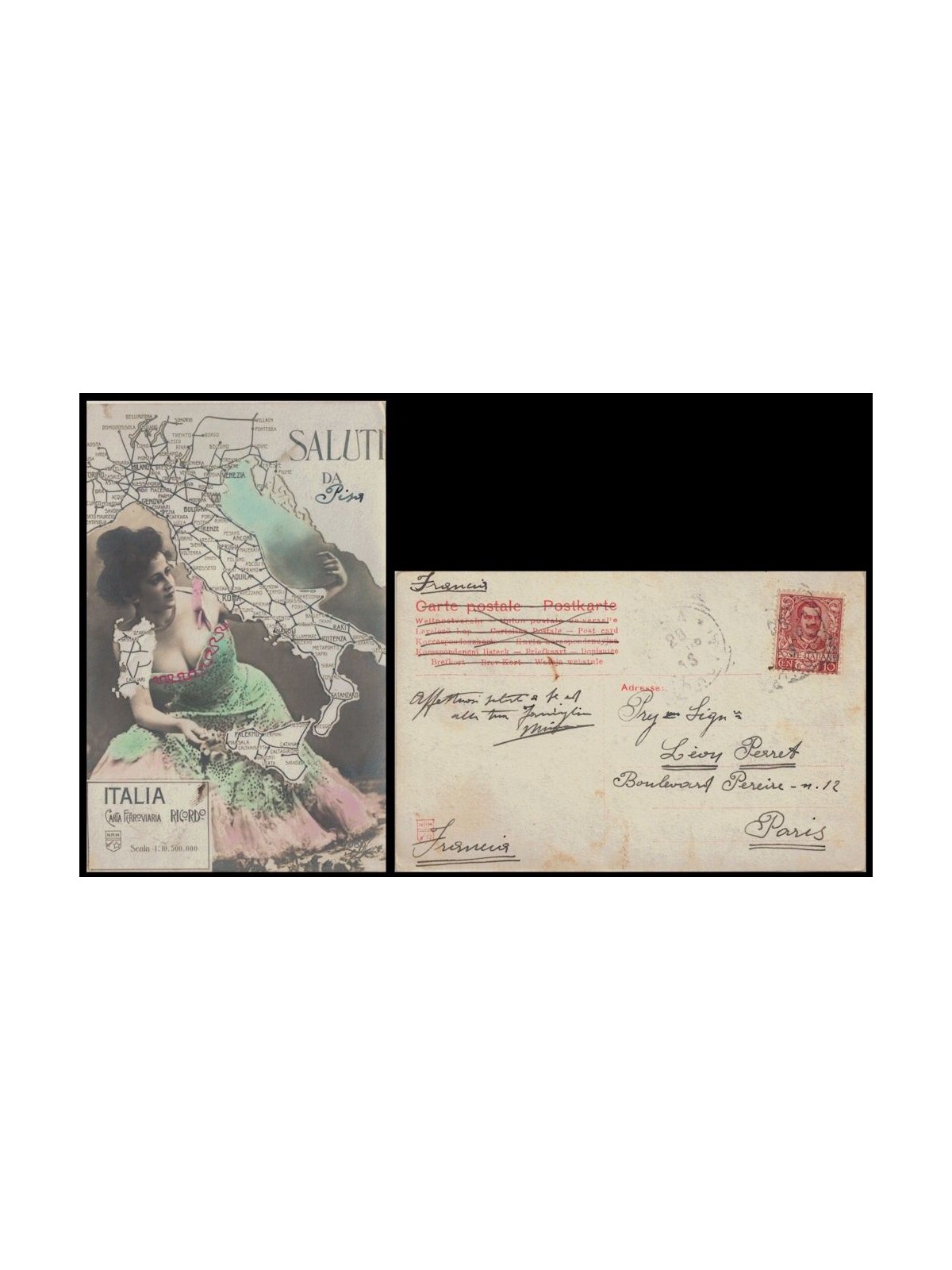 CARTOLINA Carta Ferroviaria Ricordo (Italia)