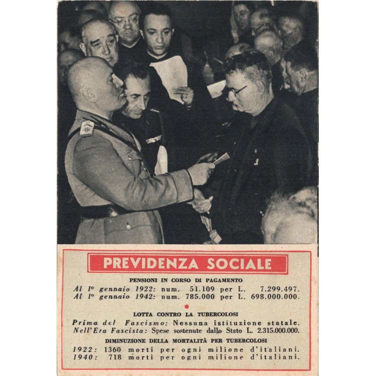 CARTOLINA Mussolini e la Previdenza Sociale (1942)