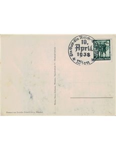 CARTOLINA Hitler e cartina, (un Popolo, un Impero, un Führer) 1938